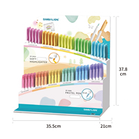 SIMBALION Marqueur surligneur à pointe biseautée en feutre, encre fluorescente multi-couleurs à base d'eau, 5 couleurs, tons clairs, fournitures scolaires