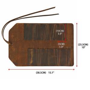 กระเป๋าเครื่องมือหนังแท้แบบพกพาพับเก็บได้กระเป๋าเก็บเครื่องมือม้วนได้กระเป๋าเครื่องมืองานหนัก - Product Image 5