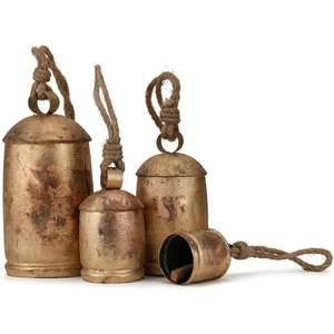Campanas de latón grabadas recién llegadas, cascabeles decorativos de Navidad para el hogar, diseño único, Bola de vaca de Metal para uso decorativo - Product Image 3