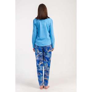 Conjunto de Pijama KADIN P.SUPREM con Cuello Redondo y Mangas Largas, Diseño Ovalado - Azul - Azul - Product Image 3