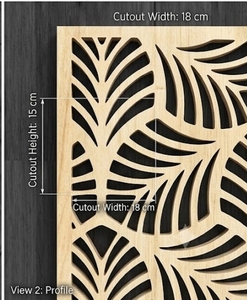 Panel de Arte Mural de Madera, Rectangular, con Diseño Floral Botánico, Decorativo Moderno, Hecho a Mano - Product Image 2