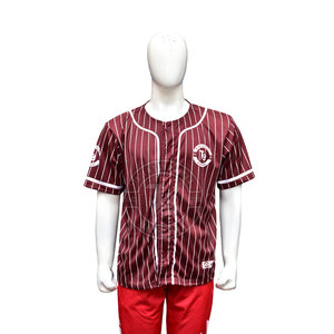 Tissu 100% polyester respirant, grande taille, séchage rapide, haute qualité, personnalisable, maillot de baseball pour homme, coupe ajustée - Product Image 1