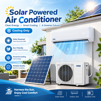 Climatiseur solaire hors réseau 12000 18000 24000 BTU hybride AC/DC à onduleur, type split, pour usage domestique et agricole en zone rurale