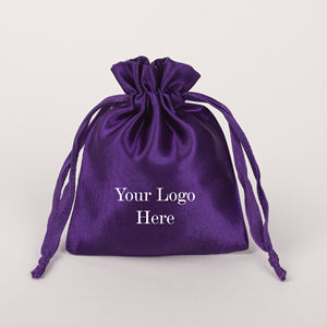 Pochette en satin personnalisée avec cordon de serrage, logo imprimé, sac en satin élégant, réutilisable, sac cadeau pour cosmétiques, faveurs de mariage, marquage - Product Image 2