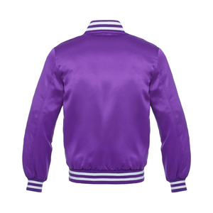 Chaqueta bomber de satén llamativa en diseño de dos tonos con forro interior suave y cierre frontal con cremallera hecha en Pakistán - Product Image 2