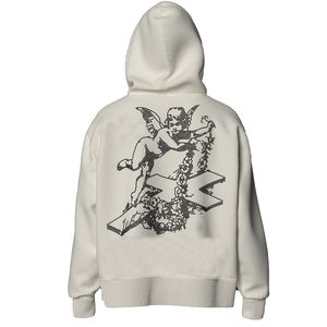 Wholesale Customized Cotton Fleece Full <b>Zip</b> <b>Hoodies</b> Quick Dry <b>Black</b> Graphic Drop Shoulder Zipper-<b>up</b> for Winter - Product Image 3