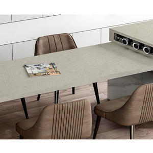 Losas de cuarzo de piedra artificial beige de estilo moderno personalizado al por mayor para encimeras de tocador de cocina - Product Image 2
