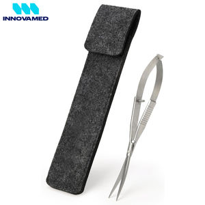 Tijeras de precisión de 6.3 pulgadas de alta calidad, de acero inoxidable, para cutículas, cejas y cuidado de uñas, con estuche de cuero INNOVAMED - Product Image 3