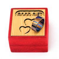 Boîte à alliances classique en acier Damas fait main, plaqué cuivre antique, par Burraq – Cadeau idéal pour papa et mari
