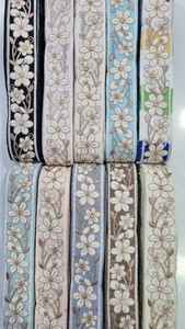 Custom Made 100mm Floral Machine Embroidered <b>Ribbons</b> & <b>Laces</b> Exclusive Light Colours for Wedding Dresses Various Designs - Product Image 6