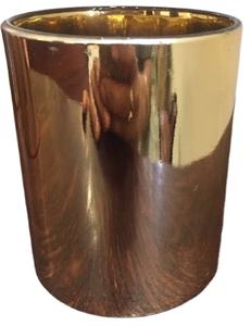 Élégant Porte-bougie en Verre Plaqué Or Rose avec Impression UV, Décoration d'Intérieur, Noël, Taj International - Product Image 1