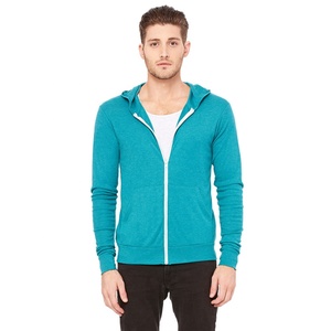 Wholesale Unisex High Quality Custom Embroidered Hoody Jacket Full Zipper Face <b>Zip</b> <b>up</b> Eco-Friendly Waterproof TEAL for - Product Image 1