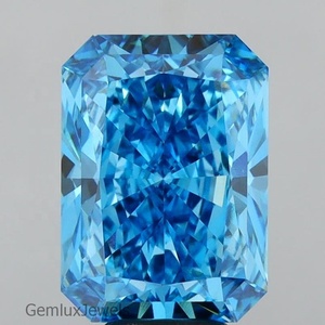 Diamante azul intenso de corte radiante de 4 quilates, cultivado en laboratorio, certificado por IGI, claridad VS, para joyería. - Product Image 1