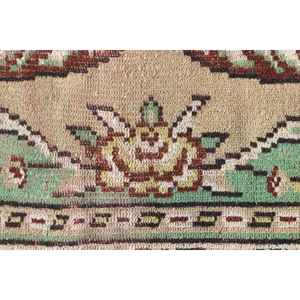 พรมวินเทจขนาด 5.3x9.2 ฟุต พรมตุรกีขนาดใหญ่ พรมลายดอกไม้สีเขียว - Product Image 5