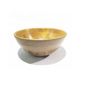 Cuencos de madera de mango desechables modernos de Lujo Grandes para ensalada/servir respetuosos con el medio ambiente y sostenibles para cenas y bodas - Product Image 2