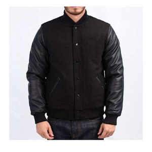 Vente chaude Letterman Varsity Baseball Bomber Veste En Cuir Véritable Manches Laine Corps Hiver Équipe Couleurs Option Toile Tissu - Product Image 1