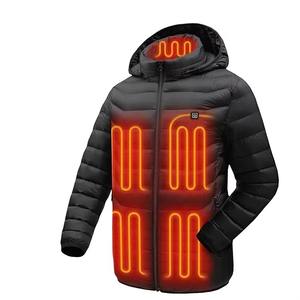 Veste à capuche chauffante en fibre de polyester personnalisée OEM pour homme et femme, style formel, fermeture éclair, alimentation par batterie USB, Narsia - Product Image 5