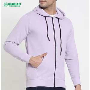 100% Cotton Zipper Hoodie Street 2026 Low MOQ Custom Hoodie Solid Plain Color Casual Wear Hoody for Man 100% Cotton - Product Image 1
