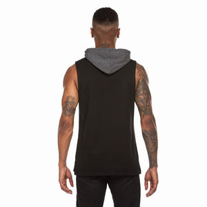 Direct Manufacturer's Stylish <b>Sleeveless</b> Printed Gym <b>Hoodies</b> for <b>Men</b> Custom Design with Good Quality Season Winter - Product Image 3