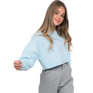 Sudadera corta con estampado de logotipo personalizado para mujer, talla grande, multicolor, ajuste holgado, informal, Invierno 100%, forro polar de algodón, respetuoso con el medio ambiente - Product Image 1