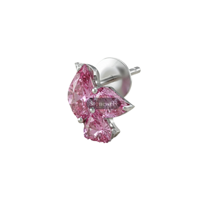 Regalos de Navidad, Pendientes de Diamante Rosa de Laboratorio de 5 Quilates con Certificación GIA IGI, Oro Fino de Paloma, Plata de Ley 925 Chapada en Oro - Product Image 1