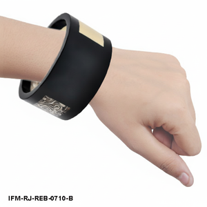 กำไลเรซิ่นสีดำลายหินอ่อน งานหล่อเรซิ่นแบบกว้าง กำไลเรซิ่นทรงเรขาคณิต - Product Image 3