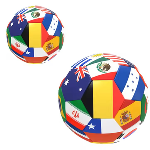 Balón de fútbol de entrenamiento de alta calidad de fábrica directa, tamaño 5, fútbol de cuero PU, sin costuras, térmico, Bandera de todos los países, Fútbol impreso - Product Image 3