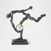 Sculpture Moderne Abstraite en Métal Doré Faite à la Main, Figurine d'Art de Luxe, Décoration Artisanale en Métal pour la Maison, le Bureau, la Table, la Console, l'Étagère