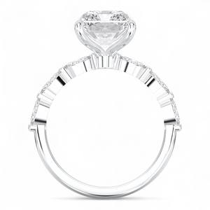 ชุดแหวนเพชรโมอิส E-F กะรัตสำหรับผู้หญิง Radiant & Marquise CUT 4.65กะรัต /vss VS Moissanite - Product Image 6