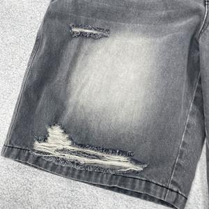 OEM Custom Streetwear Double Waist Denim <b>Short</b> Pants Distressed Acid Wash <b>Vintage</b> Patchwork Jorts Sun Faded Jeans <b>Shorts</b> <b>Men</b> - Product Image 5