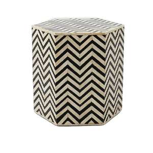 Meilleure qualité Design moderne incrustation d'os Table d'appoint de lit ronde et carrée faite à la main meubles en incrustation d'os de nacre - Product Image 6