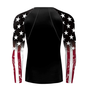 Wholesale Custom Sublimated Breathable Full Sleeve UV Protection Spandex/Polyester Jiu Jitsu MMA Unisex <b>BJJ</b> Martial Rash Guard - Product Image 4