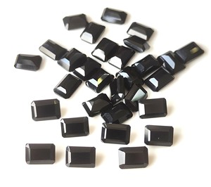 Pierres précieuses à facettes de spinelle noire naturelle faite à la main de haute qualité 4x6mm-8x10mm octogone coupé en vrac avec jeu de couleur pour la fabrication de bijoux - Product Image 2
