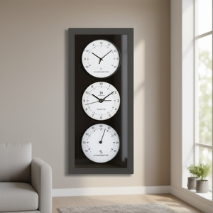 Reloj de Pared JUSTAMINUTE JA7071NB Blanco y Negro de 12x26cm con Termómetro e Higrómetro - Product Image 3