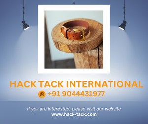 Collar de perro con doble tachonado inteligente de coñac, Collar de entrenamiento de cuero de 38mm, característica duradera - Product Image 2