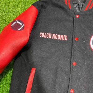 เสื้อแจ็คเก็ตวาร์ซิตี้แบบกรีกสั่งทำพิเศษ เสื้อแจ็คเก็ตเลตเตอร์แมนแบบปรับแต่งได้ พร้อมปักโลโก้และชื่อสำหรับทีมวิทยาลัย - Product Image 2