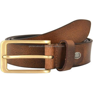 Cinturón de cuero genuino para hombres Diseño informal clásico Cinturón de cuero de grano completo Premium con hebilla dorada de lujo Tamaños personalizados - Product Image 5