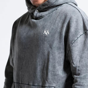 Sudadera con Capucha para Hombre, Tejido Personalizado con Lavado Ácido, Antiarrugas, de Alta Calidad, Poliéster/Algodón, Tallas Grandes, Impresión de Logotipo Personalizado - Product Image 4