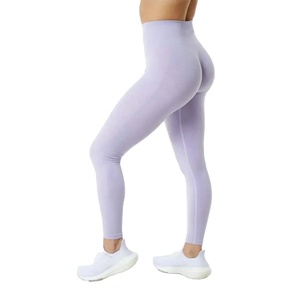 New High Quality <b>Slim</b>-<b>Fit</b> Summer 100% Cotton Knitted Breathable Gym Yoga Leggings Women High Waisted Streetwear 2026 - Product Image 3