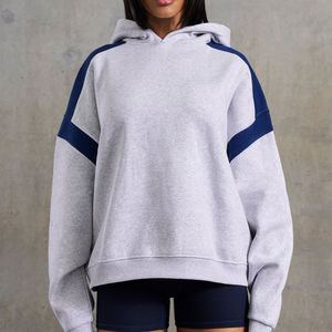 Sweat à Capuche Personnalisé Brodé en Blocs de Couleurs Streetwear Sweat à Capuche pour Femme en Polaire Surdimensionné de Haute Qualité 330 g/m² - Product Image 2