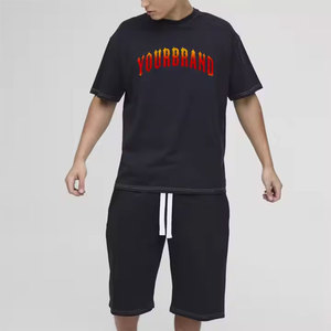 Conjunto de ropa informal de Hip Hop de algodón 100% de calidad superior transpirable ligero de secado rápido ecológico impreso ropa de calle corta - Product Image 4