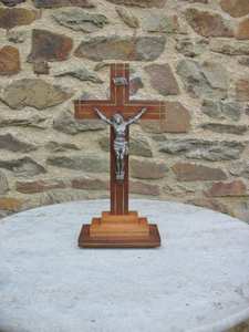 Crucifix en laiton et en bois de style traditionnel, croix chrétienne, décoration murale religieuse pour la salle de prière de l'église - Product Image 4