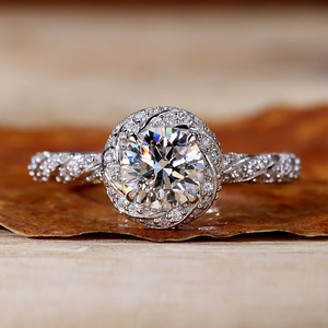 0.85 CT brillant coupe laboratoire cultivé diamant bague de fiançailles Unique Halo alliance torsadé pavé conception anniversaire cadeau forme de poire - Product Image 5