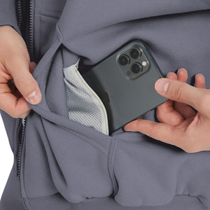 Sweat à capuche pour homme surdimensionné doublé 400 g/m², tendance hivernale, avec impression numérique personnalisée, écologique, 100 % coton - Product Image 4