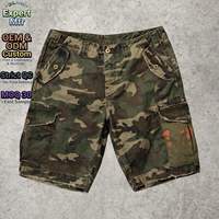 Pantalones Cortos Cargo de Lona 100% Algodón para Hombre, Estilo Vintage, Camuflaje, Resistentes, Diseño Y2K con Parche Trasero