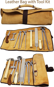 ชุดเครื่องมือขนม้าแบบมืออาชีพเครื่องมือสัตวแพทย์สำหรับการดูแลกีบเท้าและรองเท้ารวมถึงกระเป๋าหนัง - Product Image 6