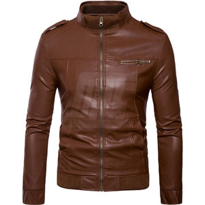 Veste en cuir de luxe pour homme avec col montant et logo personnalisé, meilleure vente de veste d'hiver pour homme - Product Image 1