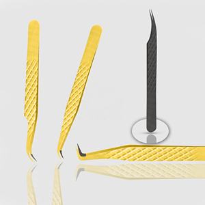 Pinzas para pestañas de acero inoxidable con recubrimiento en polvo tipo A, diseño personalizado para pestañas intrincadas - Product Image 3