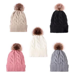 High Quality Custom Pom Pom <b>Beanies</b> OEM Wholesale Custom Logo Embroidery Patch Comfortable Warm Winter <b>Beanies</b> for Men and Women - Product Image 1