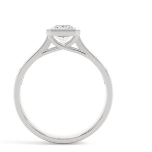 Bague de fiançailles en diamant de laboratoire taille radiant sertie sur un sertissage pour femmes en argent 925 et or rose, style mignon - Product Image 3
